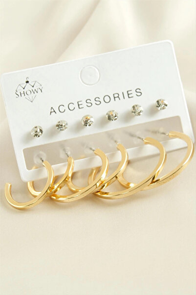 Mercansa 12 Pieces Crushed Stone Hoop Earrings