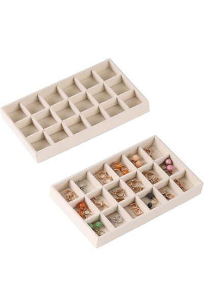 KASTWAVE Luxury Velvet Stackable Jewelry Organizer Tray for Drawer Inserts | ...