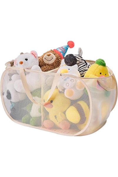 KASTWAVE Large Foldable Toy Storage Bin with 2 Compartments and Sturdy Handle...