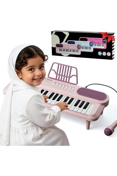 GENERAL First Birthday Gift for 1 Year Old Girls, 37 Key Pink Piano for Toddl...