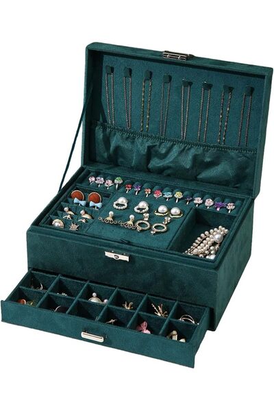 GENERAL Jewelry Box with Drawer, Multi-Layer Jewelry Box Organizer with Key, ...