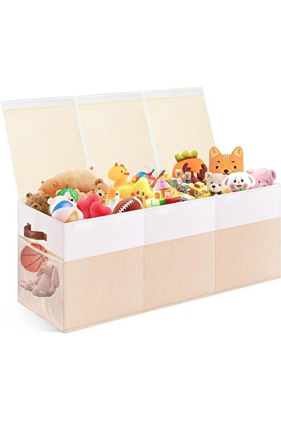 XICEN Extra Large Toy Storage Box with Lid, Collapsible Sturdy Toy Chest Stor...