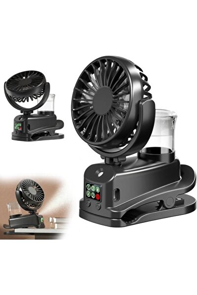 STARSTAR Mini USB clip-on fan, mini rechargeable atomizing humidifier, 4 wind...