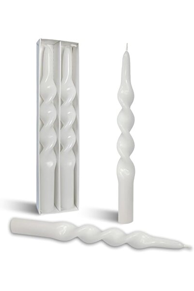 THE WHITE SHOP Spiral Taper Candles,Set of 2 Cute Candlesticks,Handmade Taper...