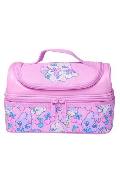 SMIGGLE صندوق غداء برايت آيز ذو طبقتين باللون الوردي 457459