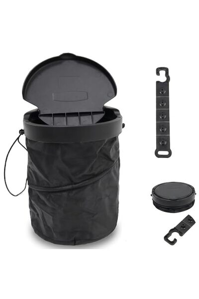 ToolHouse Foldable Car Trash Can, Portable Vehicle Garbage Bin for Car Interi...