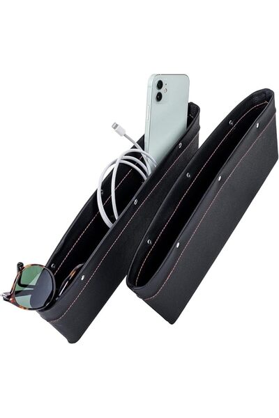 Aputue Leather Car Seat Gap Filler Organizer, 2 PCS, Adjustable for Gaps, Aut...