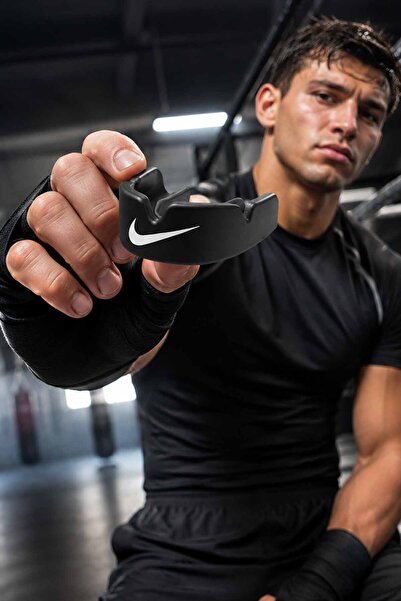 Nike Alpha CE Mouthguard Unisex Siyah Beyaz Sporcu Ağızlığı Dişlik OSFM Yetişkin