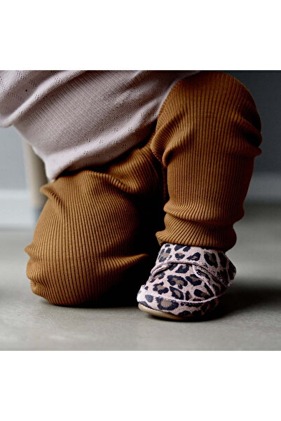 move Pantofi tip barefoot din piele pentru primii pași Rose Leopard By Melton