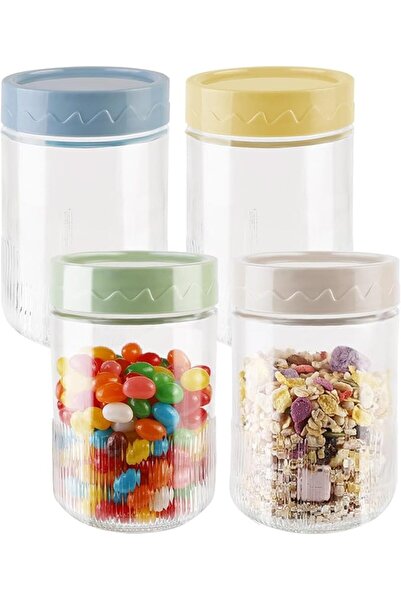 Bukela 500ML/16Oz Overnight Oats Containers with Airtight Lids, 4pcs Glass St...