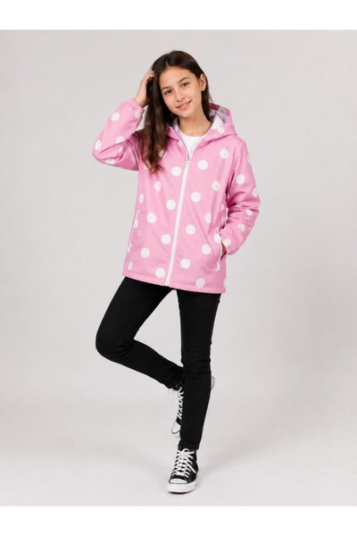 ASYAKİDS CLUB Girl's Hooded Combed Cotton Lined Seasonal Raincoat