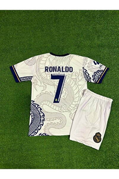 BYSPORTAKUS Real Madridd Cristiano Ronaldo Beyaz Dragon Özel Tasarım Çocuk Fo...