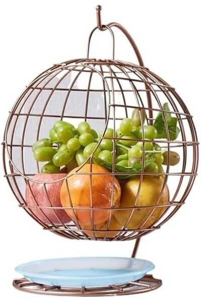 GENERAL رفوف الفاكهة Fruit Basket Kitchen Countertop Rack Exquisite Metal Per...