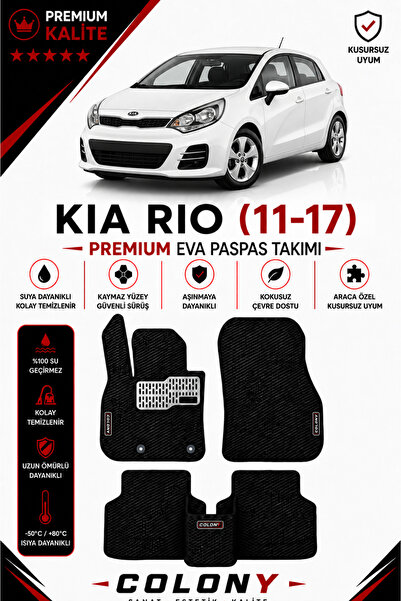 COLONY Kia Rio (2011-2017) Uyumlu EVA Paspas Tam Set–Araca Özel,Kolay Montaj,...