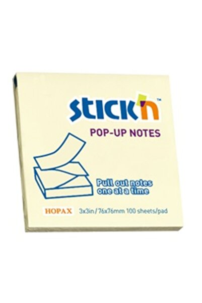 Hopax Samolepicí bločky 76 x 76 mm, 100 listů, Stick'N Pop-Up - Pastelově žlutá