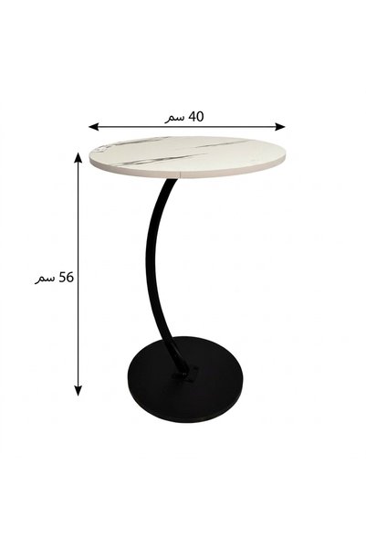 The Living Modern Round Side Accent Table with Curved Stem | Versatile End & Coffee Table
