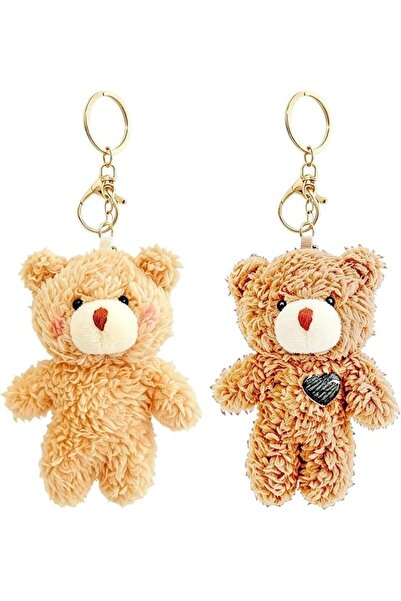 GENERAL LRTJ 2Pcs Cute Bear & Puppy Keychains, Plush Little Animal Bag Charms