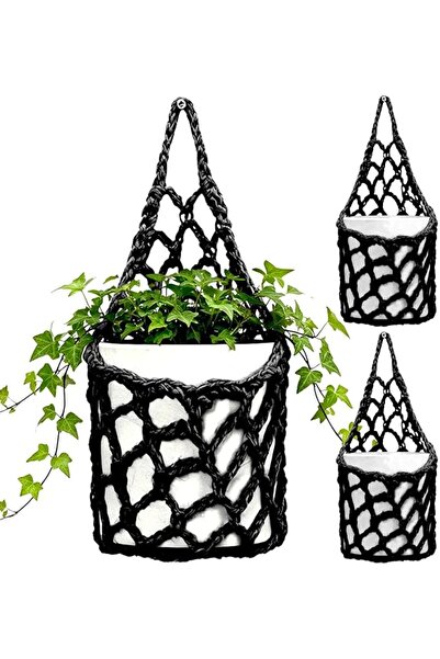 Generic Macrame Plant Hangers Indoor 3 Pieces Breathable Hand-Woven Net | Boh...