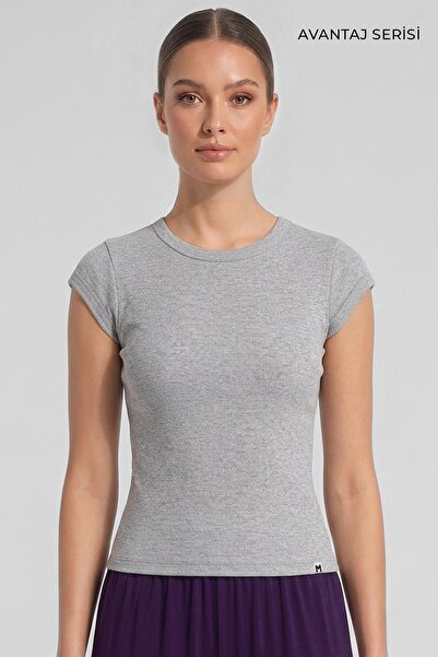 Aytuğ&Mısırlı Egyptian Women's Camisole Zero Sleeve Tshirt Gray Melange
