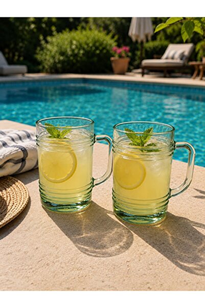 Raneel Kazançlı Alışveriş 400Cc Soft Drink Glass Cup with 2 Handles