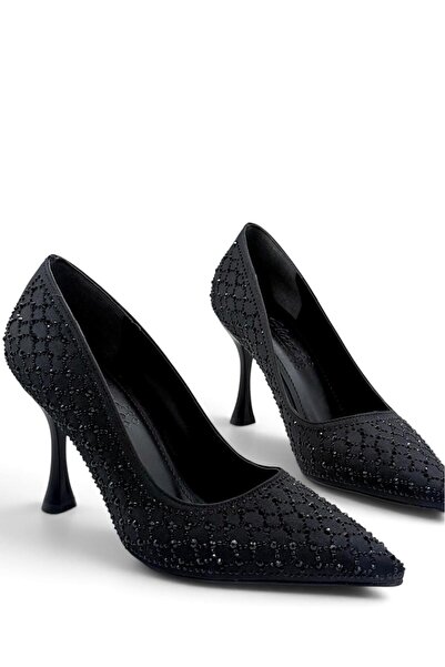 DefHeel'e Stone Detailed Thin Heeled Shoes Stiletto