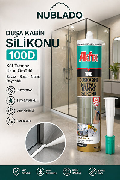 NUBLADO 100D Şeffaf Duşakabin Silikonu – Banyo Mutfak Lavabo İçin Suya ve Nem...