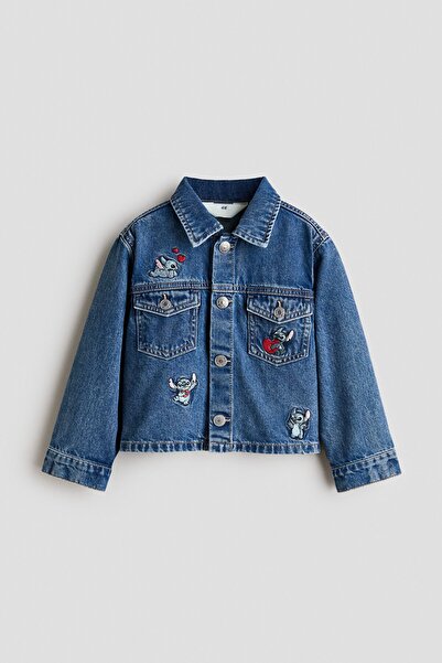 H&M İşleme Motifli Kot Ceket