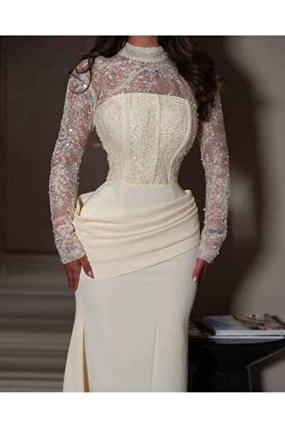 SKY dresses فستان كورسيه على كلفه تطريز