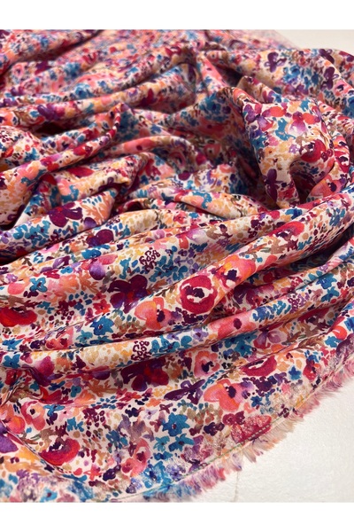 LUSSAMODA Organic Cotton Linen Fabric with Crinkle Pattern, Draped Fabric for...