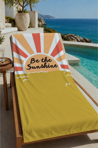 Evmila Senf narančasta Be The Sunshine Sun šifonirani peškir za plažu 70x150 ...