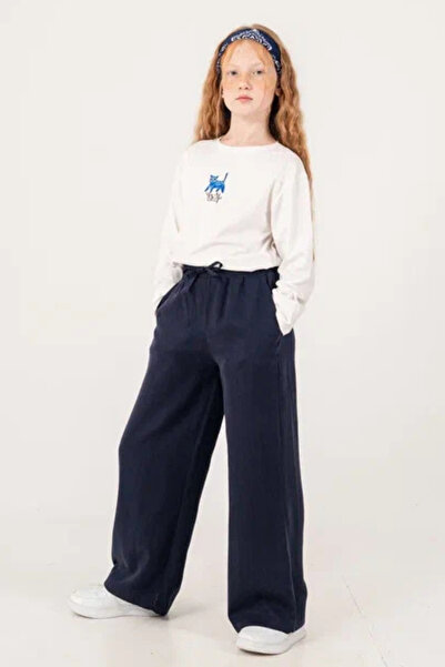 GİYİCEM TEKSTİL Girl's Wide Leg Tencel Touch City Style Jeans 2588
