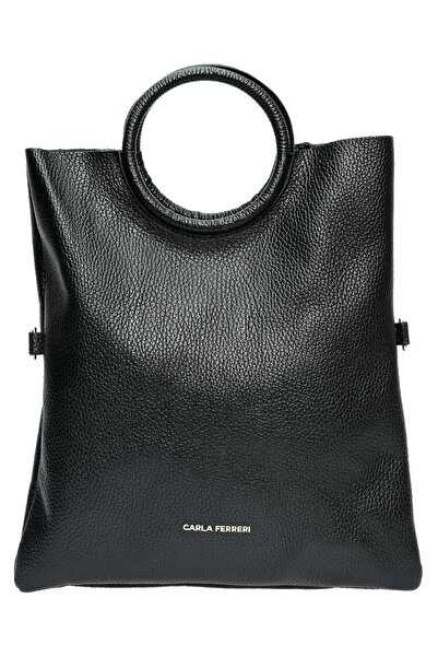 SimpleFind Carla Ferreri Geanta piele -Carmen-Negru,Geanta de mana piele natu...