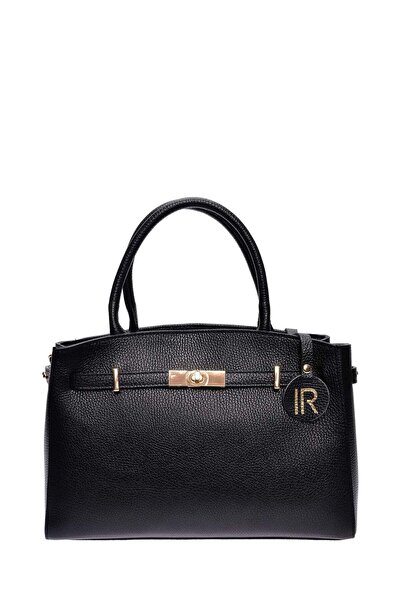 SimpleFind Isabella Rhea Geanta piele -Camelia-Negru,Geanta de mana piele nat...