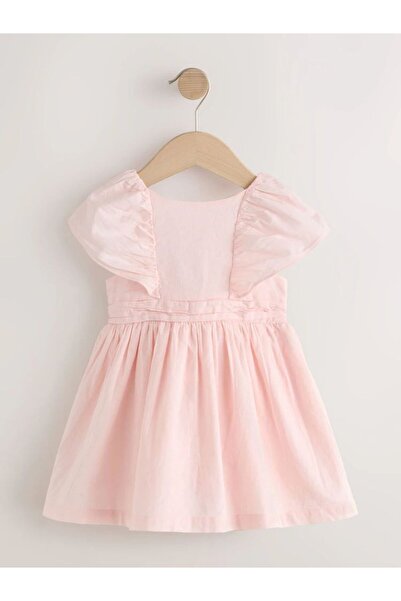 Next Baby Light Pink Angel Sleeve Dress