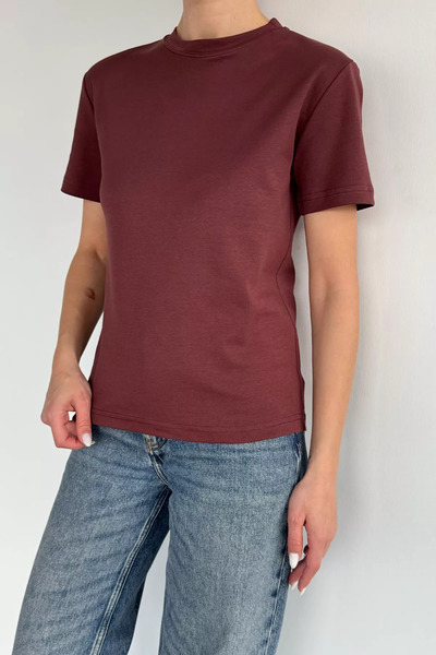 Aryena Coffee Women's Crew Neck Basic T-Shirt
