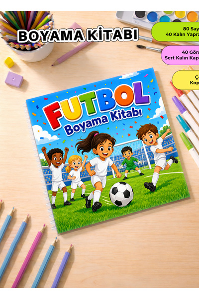 metafortoys Futbol Boyama Kitabı – 21x20 cm I 40 Görsel I Çocuklar ve Yetişki...