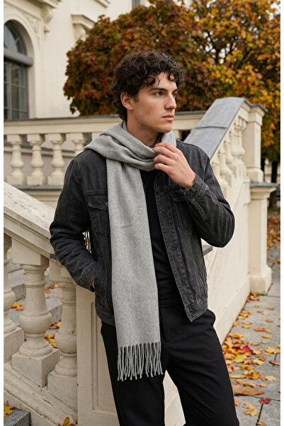 LAGRANZE Soft Warmth Classic Tasseled Men's Scarf
