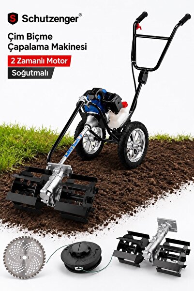 SCHUTZENGER C7027 TOPRAK EŞELEME ÇİM BİÇME MAKİNESİ ÇAPA APARATLI 2 ZAMANLI 3...
