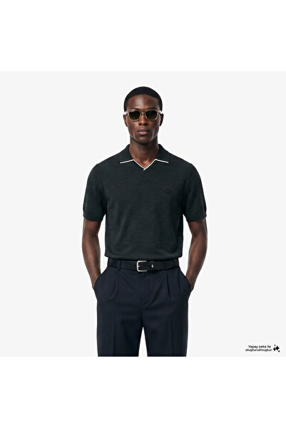 Lacoste Erkek Regular Fit Kısa Kollu Polo Yaka Yün Koyu Yeşil Triko