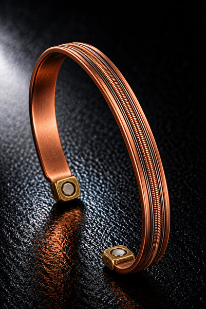 İyyaKee 100% Pure Copper Magnetic Bracelet Copper Color Chain Detailed Adjust...