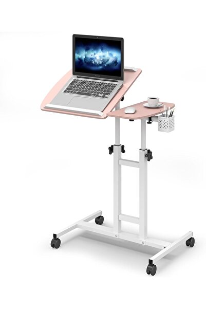 OtherMax Măsuță pentru laptop reglabilă mobilă ergonomică roz 64x40x58-89 cm ...