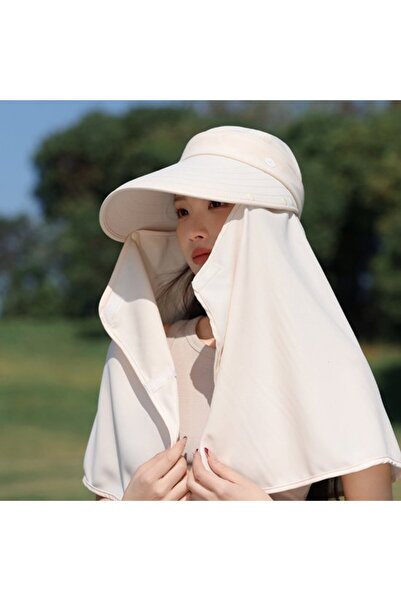 STARSTAR Sun hat white 56-58cm multi-functional neck protector summer.