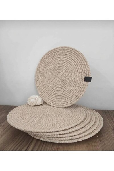 Zeora Home 6-Piece Supla Set Knitted Rope Supla Jute American Service Table M...