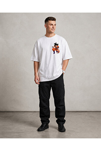 Anime Son Goku Baskılı Oversize T-shirt