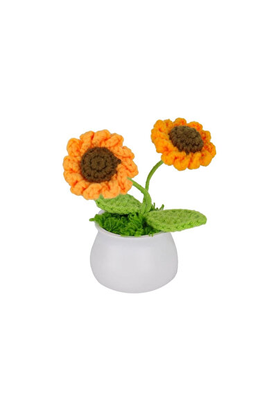 SORA GROUP Fl-3 12Pcs Crochet Knitted Sunflower -Birliktoys