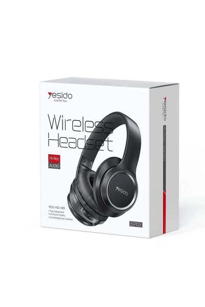 Yesido EP03 Bluetooth Wireless Foldable Headphone BT5.3 HD HIFI Micro USB Black