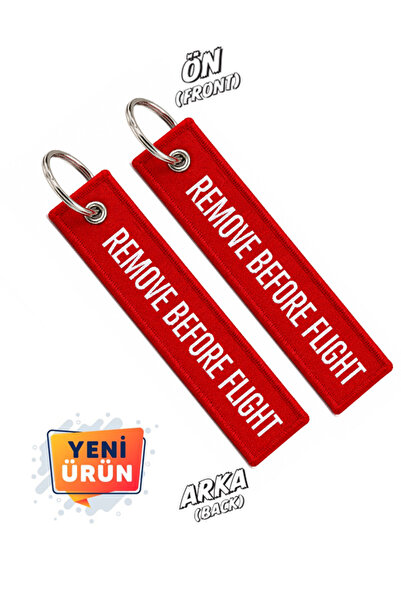 Genel Markalar Remove Before Flight KENARI SARGILI DOKUMA BEZ ANAHTARLIK HEDİ...