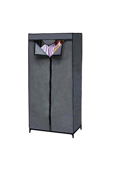 victiny Gray Textile Wardrobe 70 x 45 x 150 cm