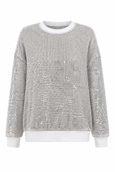 Özge Özgenç Sequin Mesh Sweatshirt