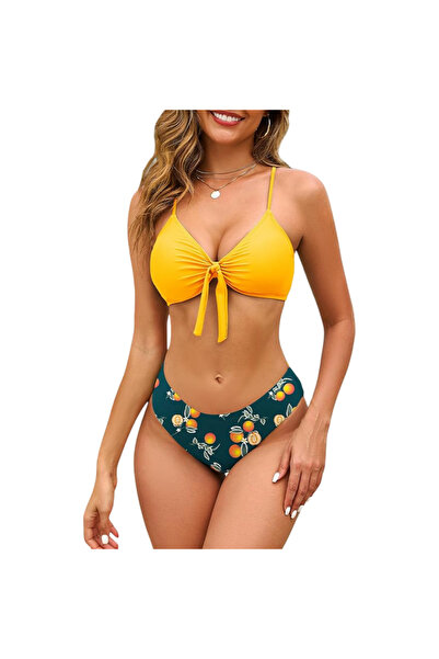 OtherMax Costum de baie damă din două piese Bikini Set Modelator Galben XXL —...